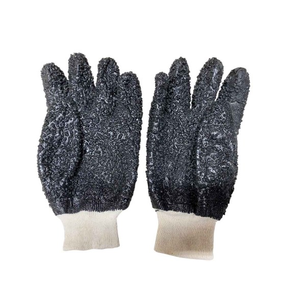 Drain cleaning gloves with PVC granules, black
