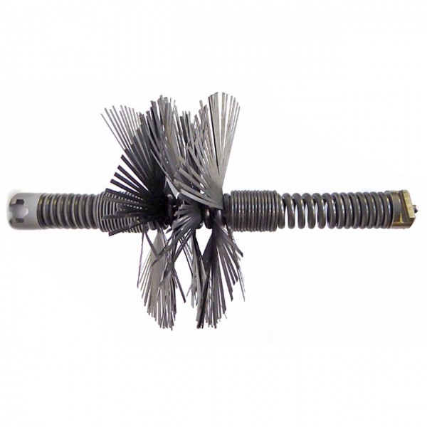 drain brush tool with pin coupling, flat wire, for 22mm drain cables
